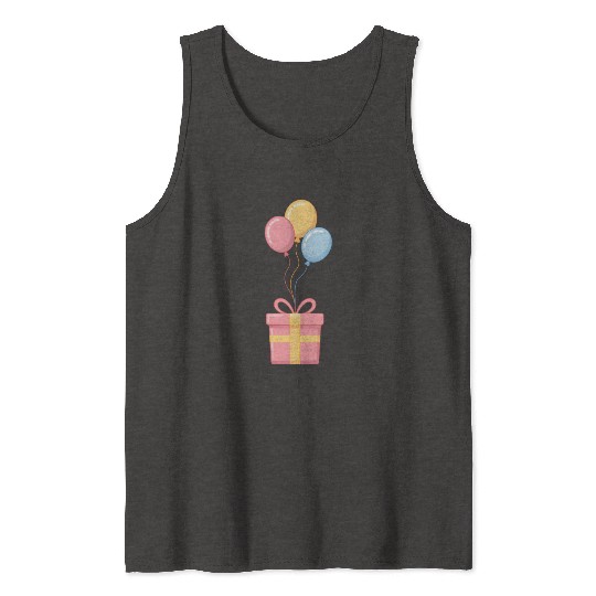 Colorful Balloon Celebration Design Tank Tops