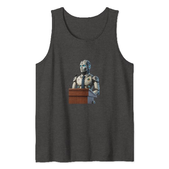 Futuristic Robot President Tank Tops