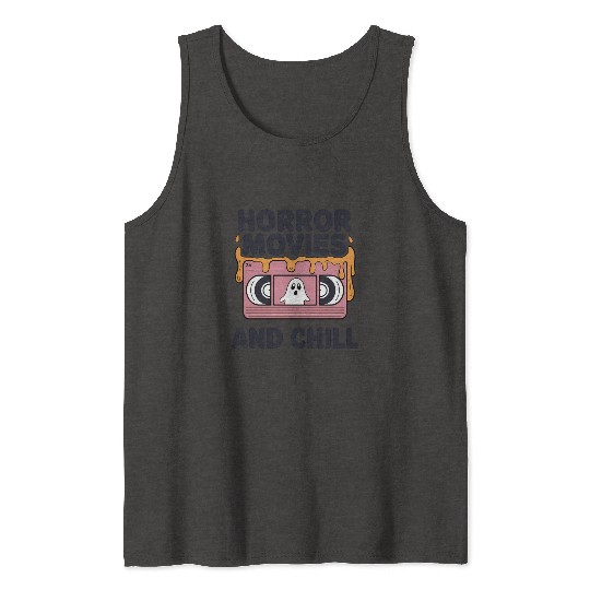 Spooky Ghost VHS Tape Chill Design Tank Tops