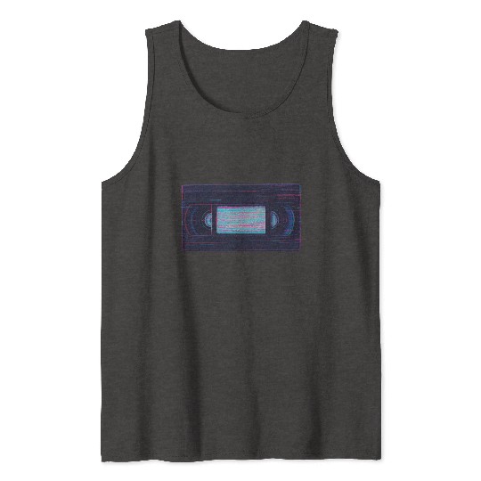Retro VHS Tape Neon Glow Design Tank Tops
