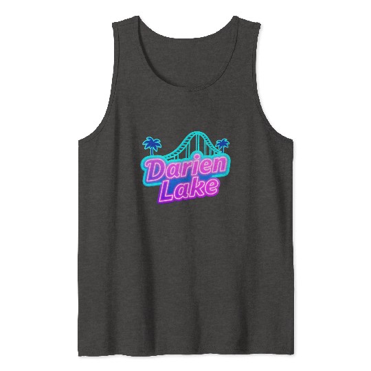 Neon Daren Lake Sign with Roller Coaster and Palms Tank Tops