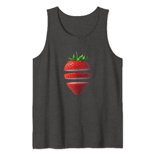 Deconstructed Strawberry Illustration Tank Tops