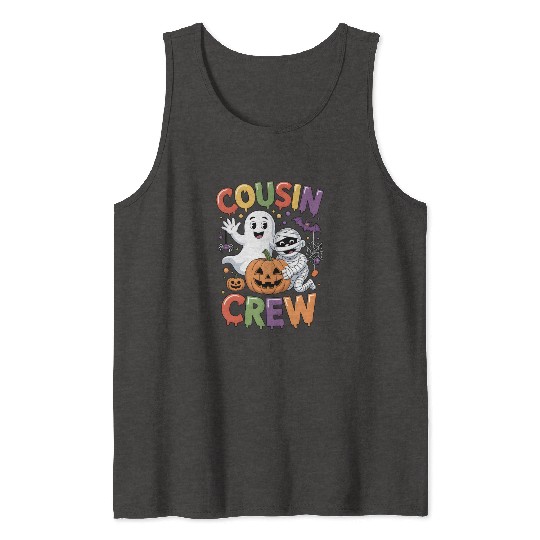 Halloween Cousin Crew with Cute Mummy and Ghost Tank Tops