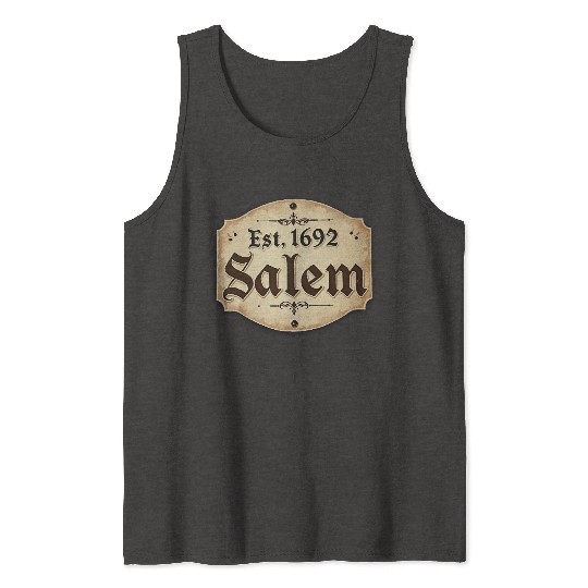 Vintage Salem Establishment Logo Design Tank Tops