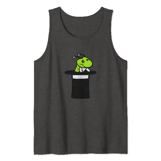 Caterpillar top hat magician wizard magic trick Tank Tops