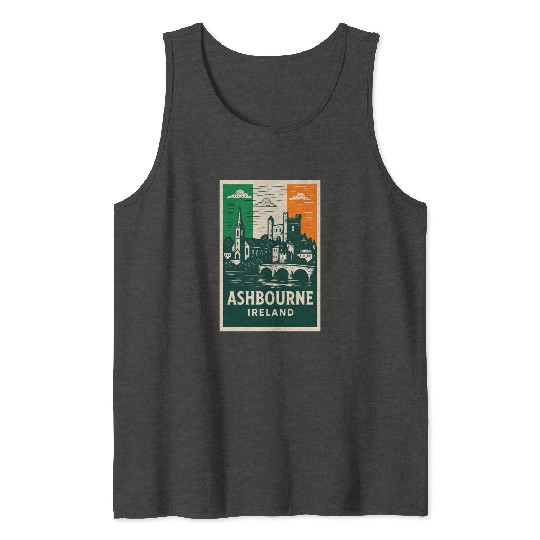 Irish Villagescape with Castle and Church Tank Tops