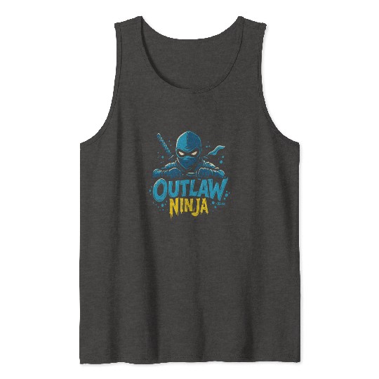 Outlaw Ninja Cartoon Design Tank Tops