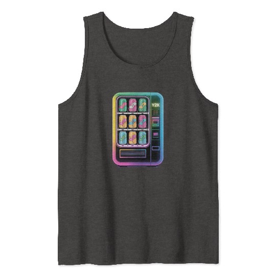 Y2K Cyber Vending Machine with Iridescent Drinks Tank Tops