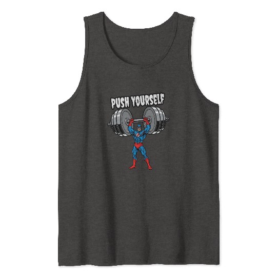 Superhero Push Yourself Gym Tank Tops Tank Tops