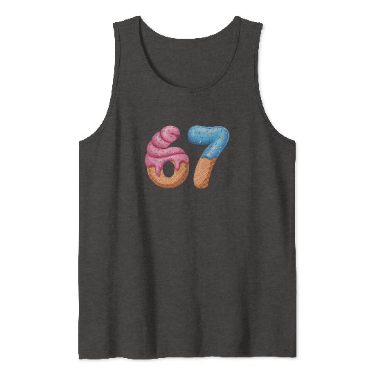 67 Ice Cream Drip Meme Funny Six Seven Gen Alpha Tank Tops