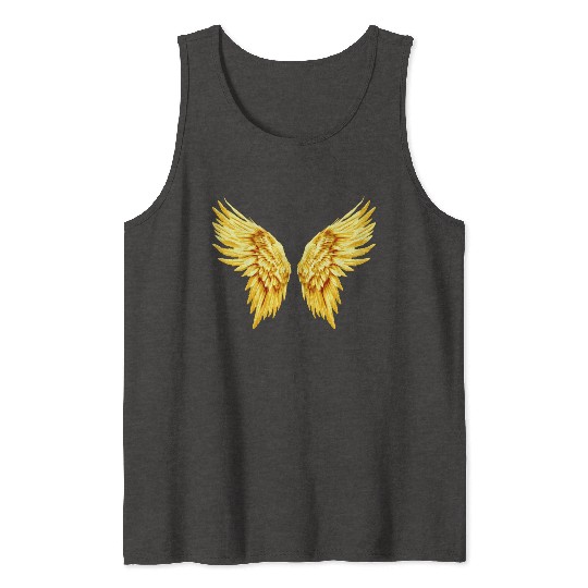 Golden Angel Wings  Tank Tops