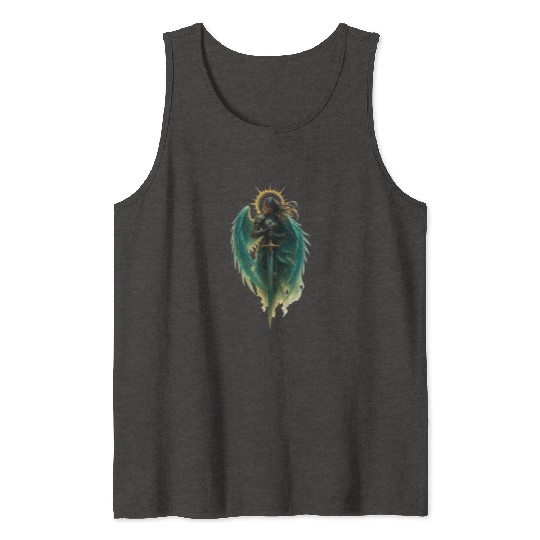 Celestial Guardian Angel Illustration Tank Tops