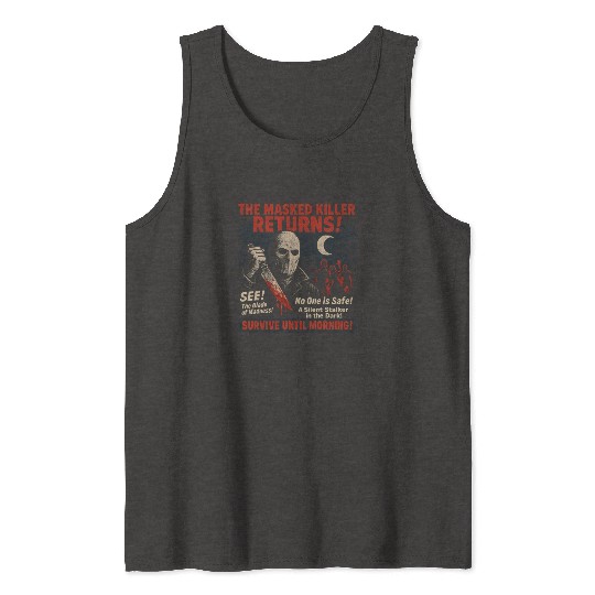Masked Killer Returns Slasher Movie Poster Vintage Tank Tops