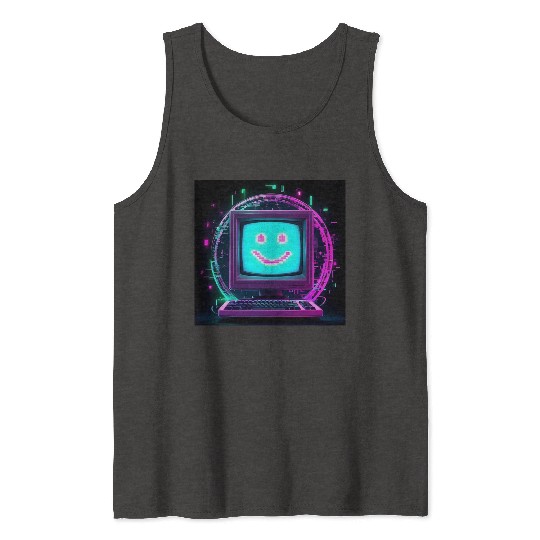 Retro Digital Computer Design Tank Tops