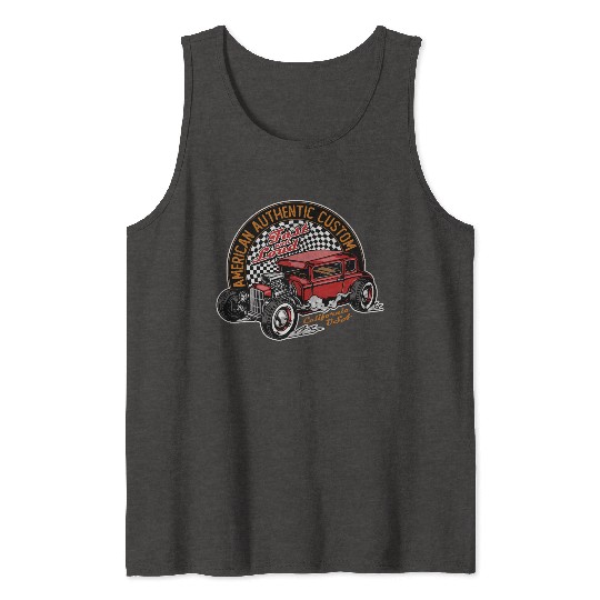Vintage Hot Rod Car Illustration Tank Tops