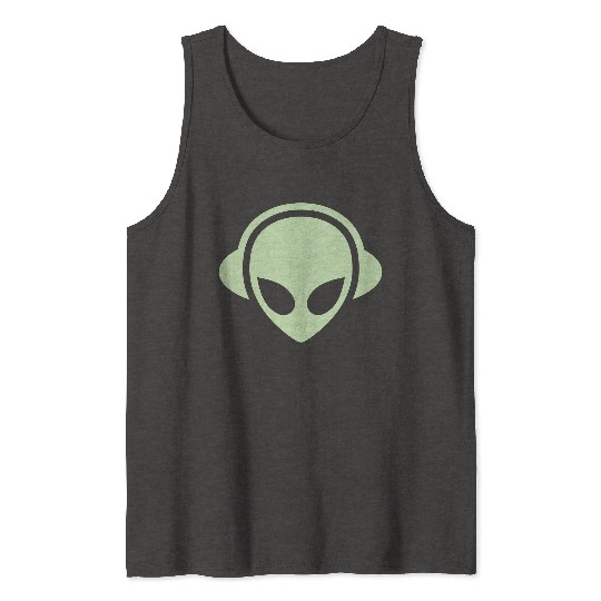 Alien headphones Glow in the dark Tank Tops