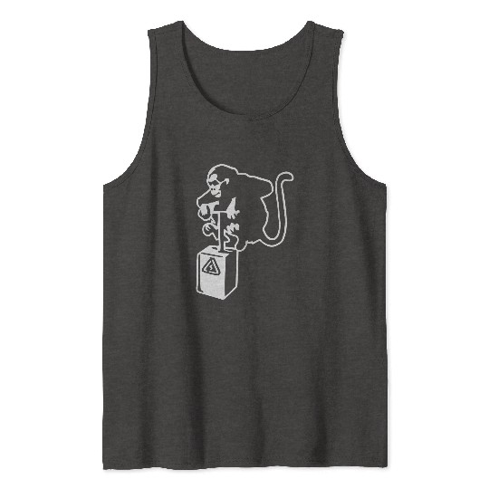 Banksy Detinator Monkey Outline Tank Tops