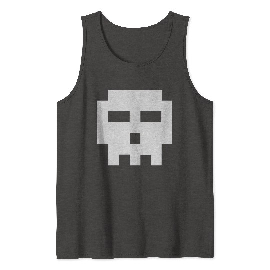 Scott Pilgrim 8-bit Skull Vector Tank Tops