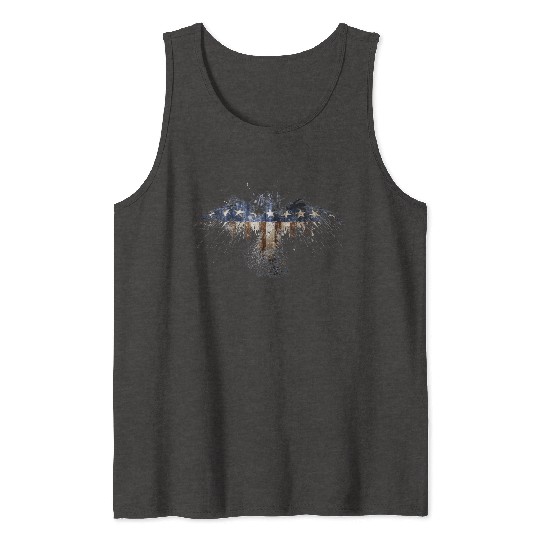 Bald Eagle US Flag Tank Tops