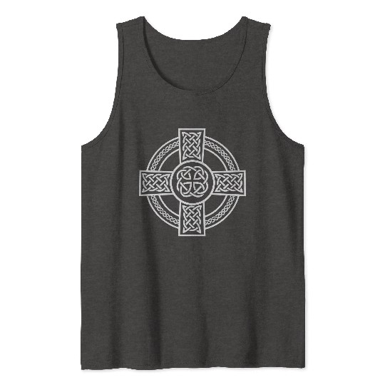 Celtic Cross Ireland Intricate Knotwork Design Tank Tops