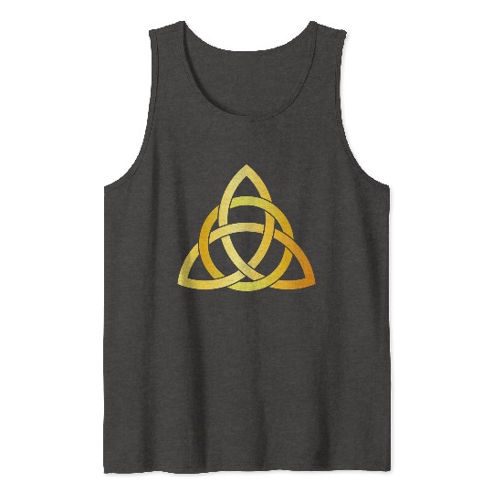 Original Triquetra circle celtic knot gold Tank Tops