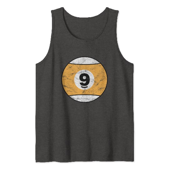 Billiard ball yellow nine - vintage Tank Tops