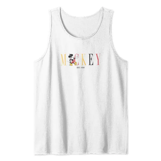 Disney mens Classic Disney Mickey Mouse Est 1928 Simple Tank Tops, Mickey And Friends Tank Tops