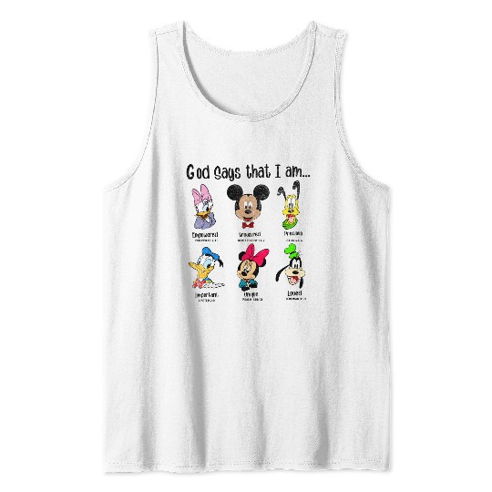 God Says I Am Mickey Tank Tops, Mickey And Friends Tank Tops, Disney Tank Tops