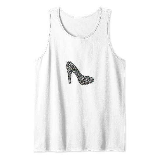 Rhinestone High Heel Shoe Tank Top
