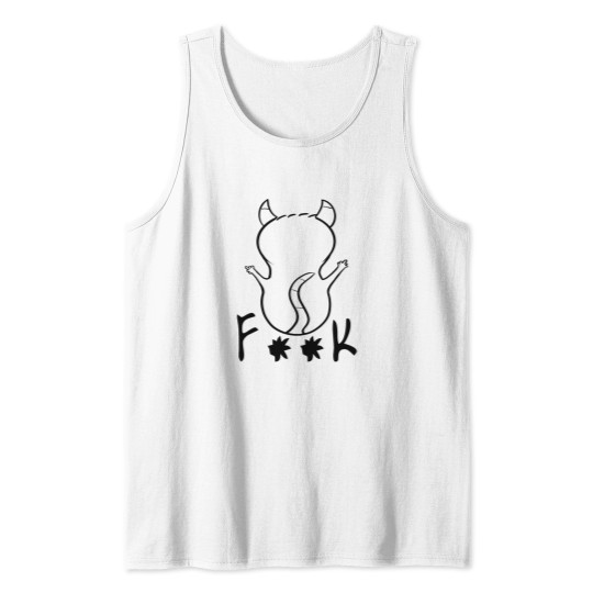 Naughty Cat With Middle Fingers Tank Top