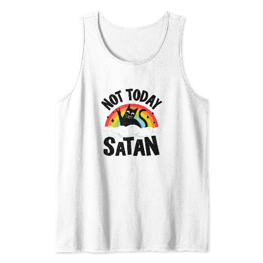 Not Today Satan Funny Heavy Metal Tank Top