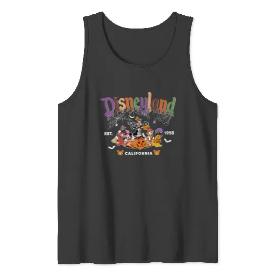 Vintage Disneyland Halloween Crewneck, Mickey and Friends Disneyland Est 1955 Tank Tops