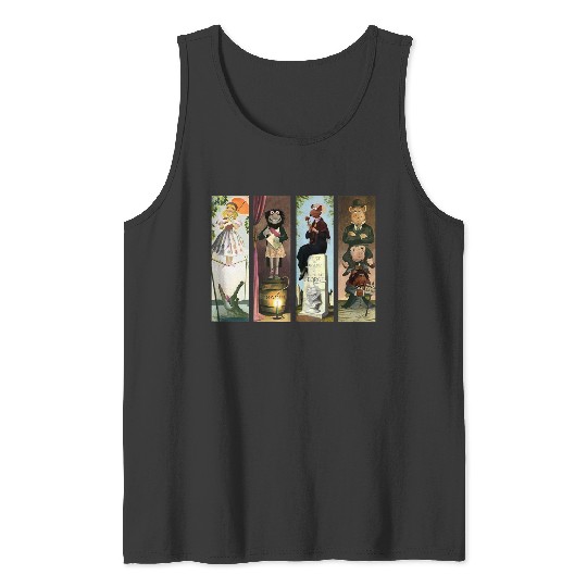 Disney The Muppets Haunted Mansion Halloween Retro Tank Tops, Three Hitchhiking Ghosts Tank Tops
