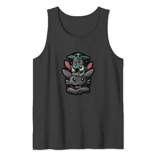 Disney Stitch and Toothless Tank Tops