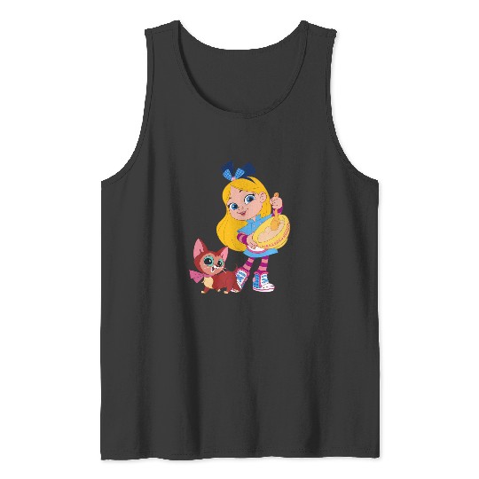 Disney Alices Wonderland Bakery Alice and Dinah Premium Tank Tops, Magic Kingdom Trip Unisex Tank Tops