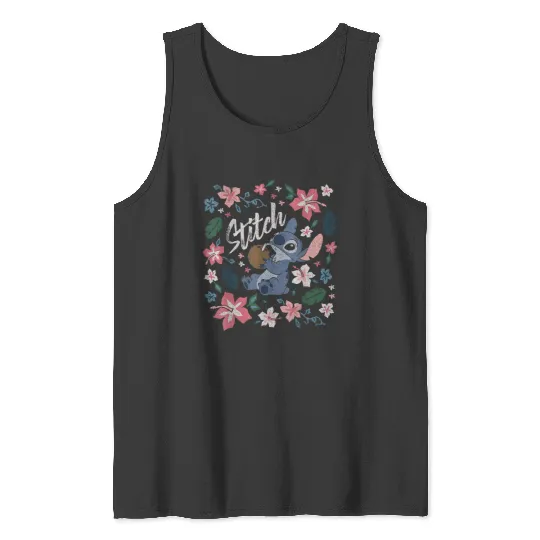 Discover Disney Lilo Stitch Floral Stitch Coconut Portrai Tank Tops