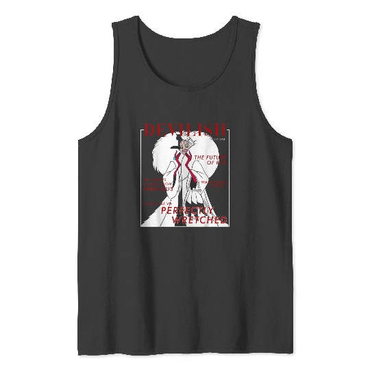 Disney Villains Halloween Cruella Magazine Cover Tank Tops