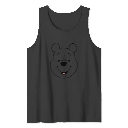 Disney Winnie The Pooh Pooh Bear Large Face Tank Tops