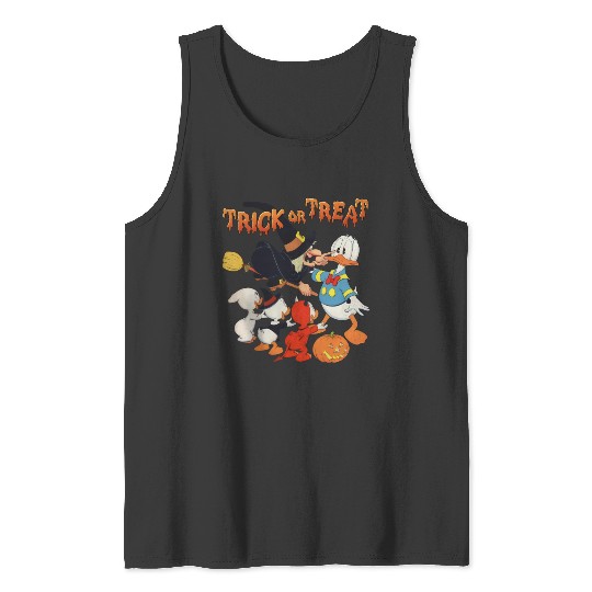 Discover Donald Duck Trick Or Treat Tank Tops, Halloween Tank Tops, Disney Tank Tops, Spooky Tank Tops