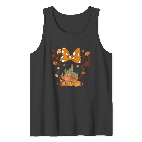 Fall Minnie Mickey Ear Tank Tops, Minnie Halloween, Disney Halloween Tank Tops