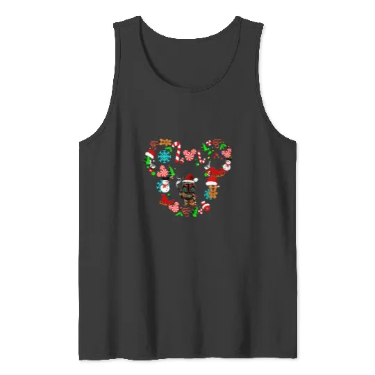 Star Wars Christmas Tank Tops, Mandalorian Disney Christmas Tank Tops, Christmas Mickey Tank Tops