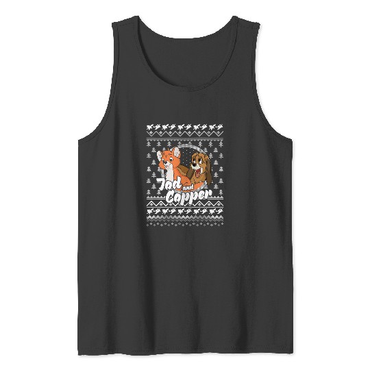 Disney The Fox and the Hound Christmas Tod And Copper Logo Tank Tops