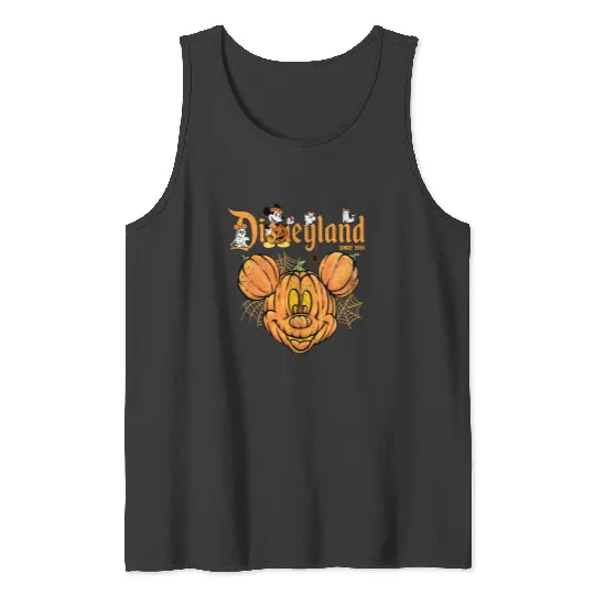 Disneyland 1955 Mickey Pumpkin Halloween Tank Tops, Cartoon Tank Tops, Cute Tank Tops, Gift For Family