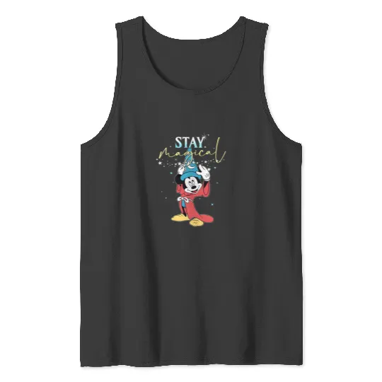 Retro Sorcerer Mickey Stay Magical Tank Tops, Fantasmic Disneyland Tank Tops