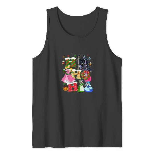 Disney Sleeping Beauty Christmas Vintage Tank Tops, Princess Aurora HoHoHo Christmas Tank Tops