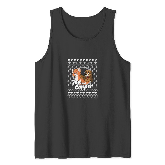 Disney The Fox and the Hound Christmas Tod And Copper Logo Tank Tops
