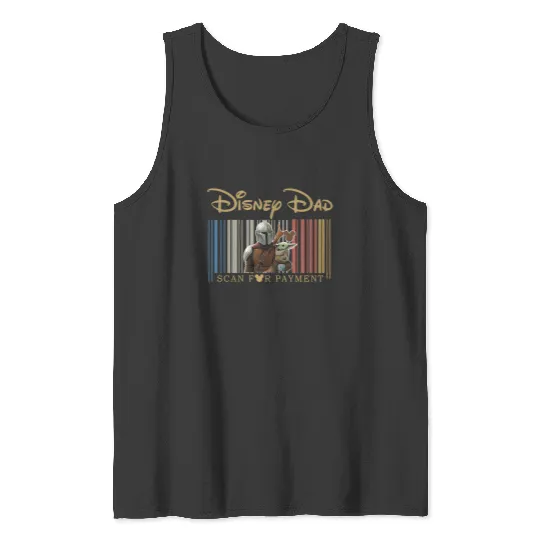 Disney Dadalorian Dad Scan For Payment, Funny Disney Dad Tank Tops