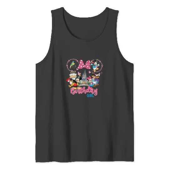 Disney Birthday Tank Tops, Disney Birthday Girl Tank Tops, Mickey And Friends Birthday Tank Tops