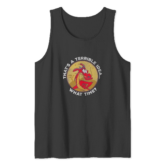 Disney Mulan Mushu That's A Terrible Idea What Time Retro Tank Tops, Magic Kingdom Unisex Tank Tops Family Birthday Gift