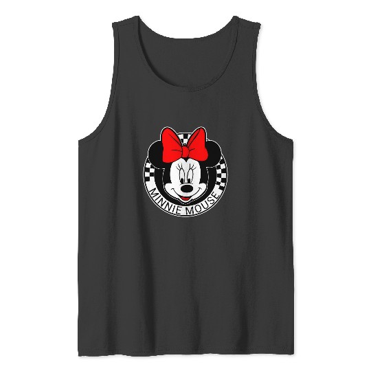 Disney Mickey And Friends Checkerboard Minnie Mouse Classic Portrait Tank Tops